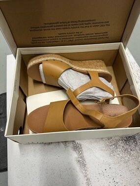Women’s Tan Cork Wedge Sandals - Stylish Summer Comfort